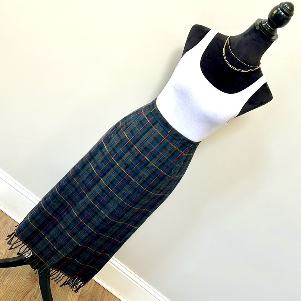 Vintage Plaid Midi Skirt